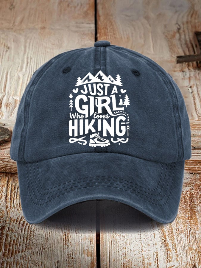 Just A Girl Who Loves Hiking Print Baseball Cap