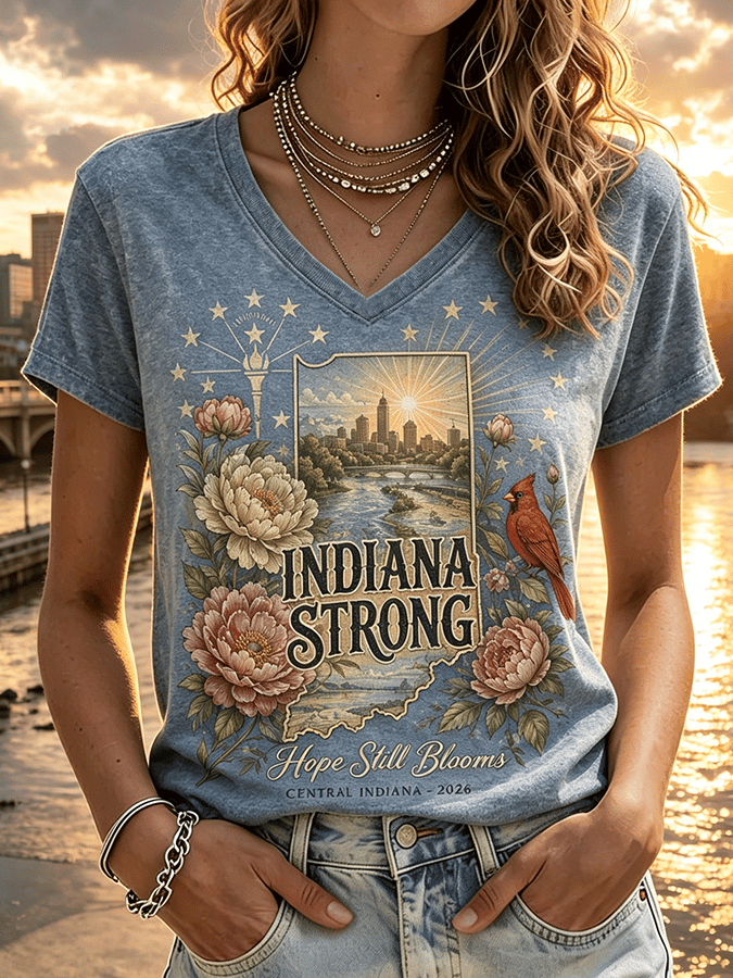 Women's Indiana Strong Print Short-Sleeve T-Shirt