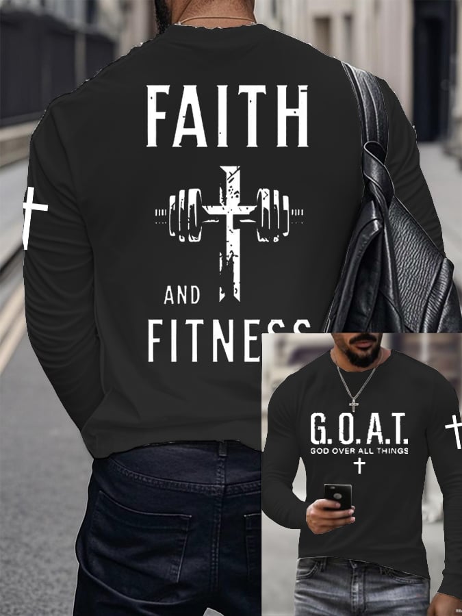 Men's Raven's Gym Faith Printed Long Sleeve Top