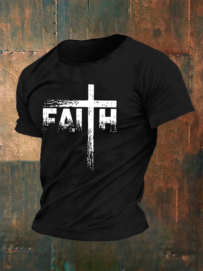 Men's Faith Cross Print Classic T-shirt