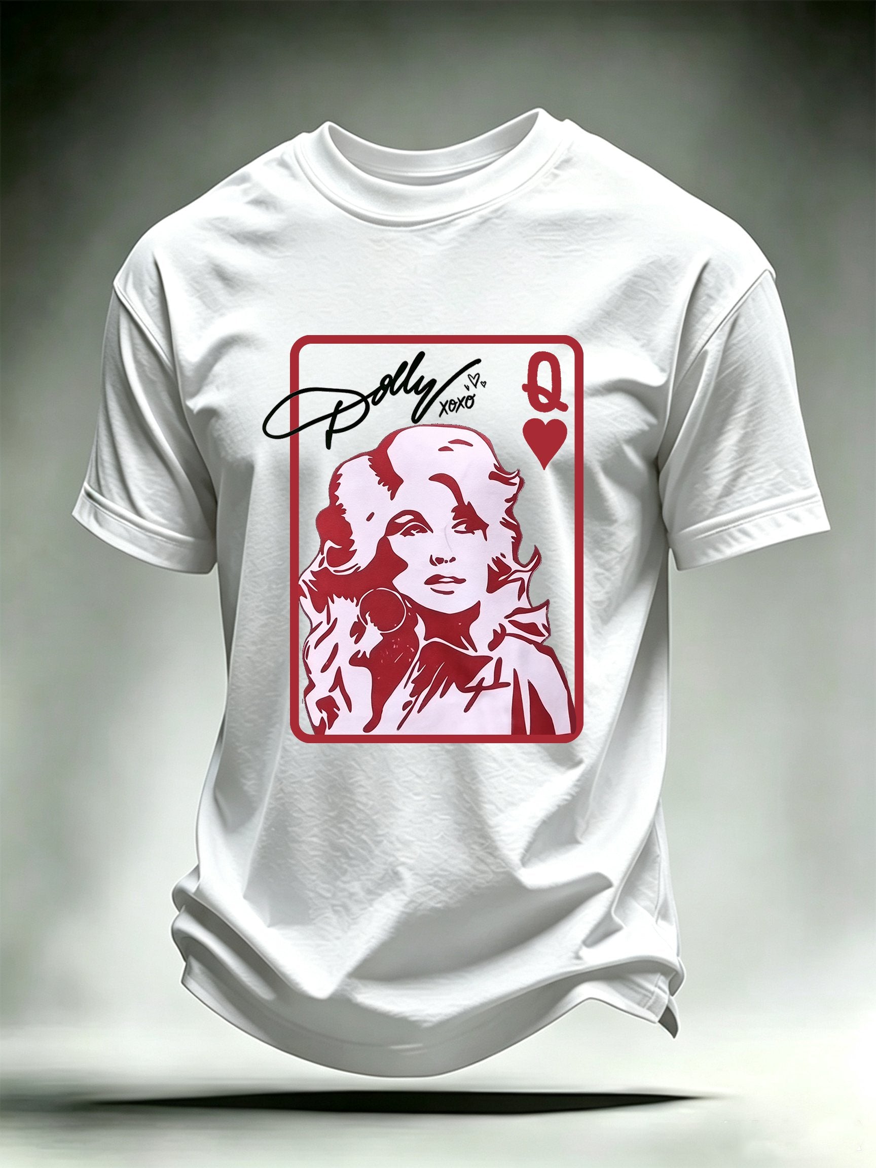 Men's Queen of Hearts Shirt Country Music Graphic Print T-Shirt