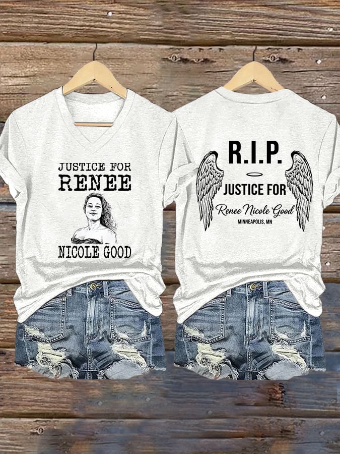 Women's Justice for Renee Nicole Good Print Casual T-Shirt