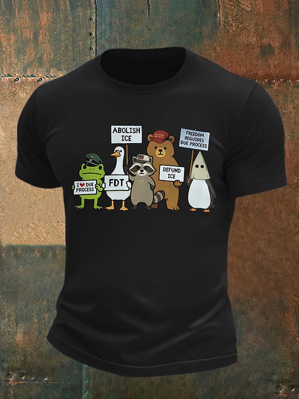 Men's FDT Cartoon animals printed T-shirt