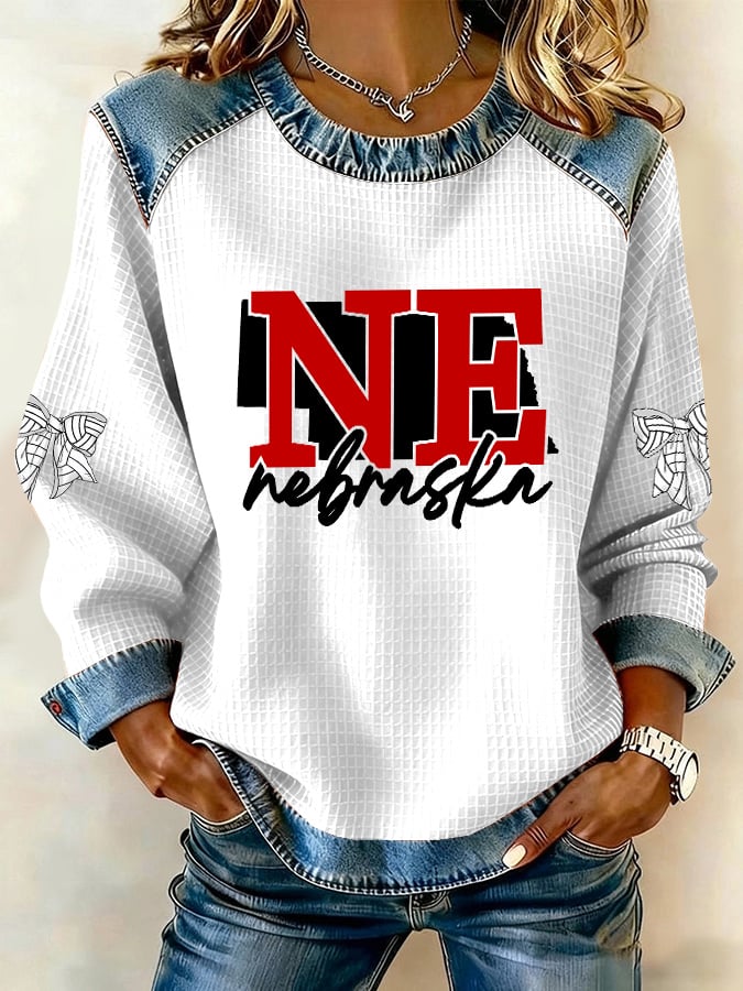 Women's Retro Volleyball Print Casual Sweatshirt