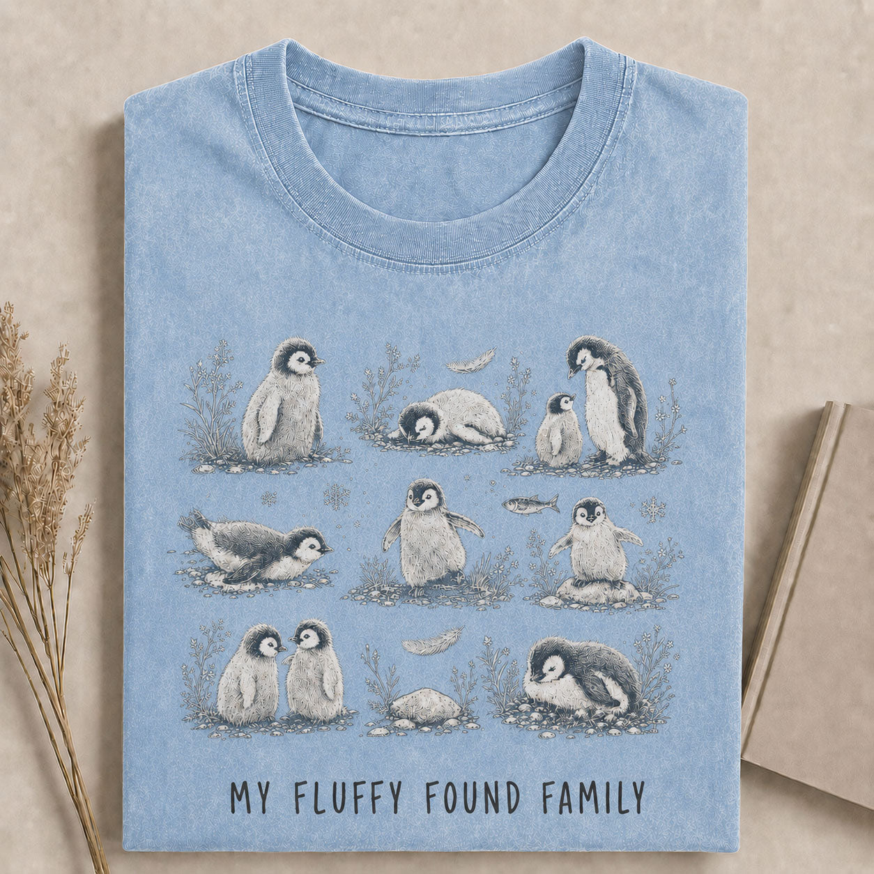 My Fluffy Found Family Penguin Vintage Comfort Colors Tee