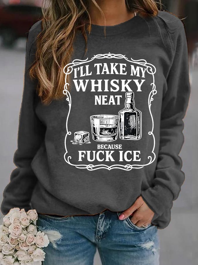 Women's Whiskey F*ck ICE Abolish ICE Printed Sweatshirt