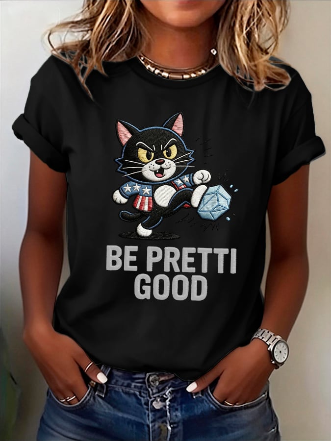 Women's casual Be Pretty Good frog T-shirt
