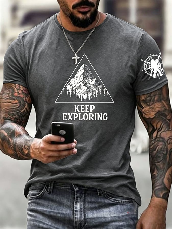 Men's Appalachian Trail Map Hiking Print T-Shirt