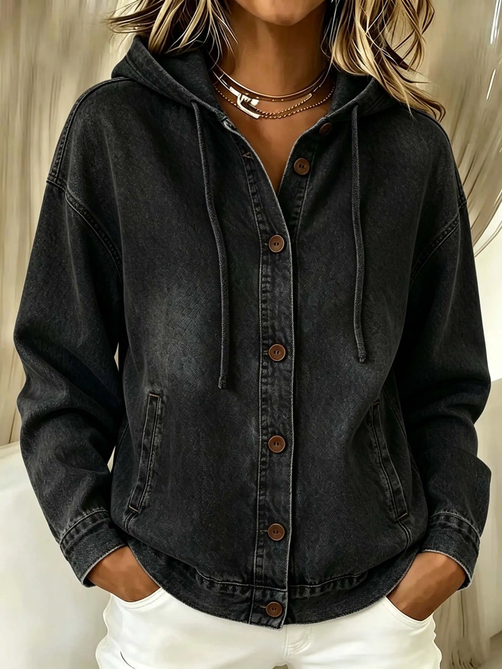 New Arrivalš„ Effortless Chic Hooded Denim Jacket