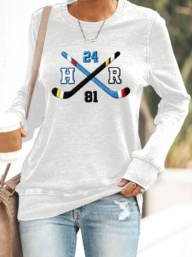 Women's Hockey Romance Print Casual Sweatshirt