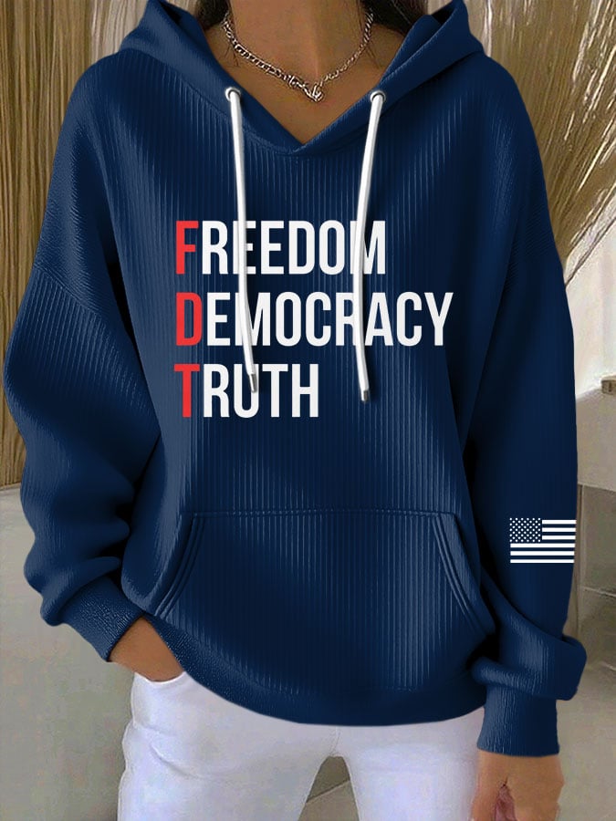 🔥Buy 3 Get 15% Off🔥Women's Casual FDT Freedom Democracy Truth Hoodie