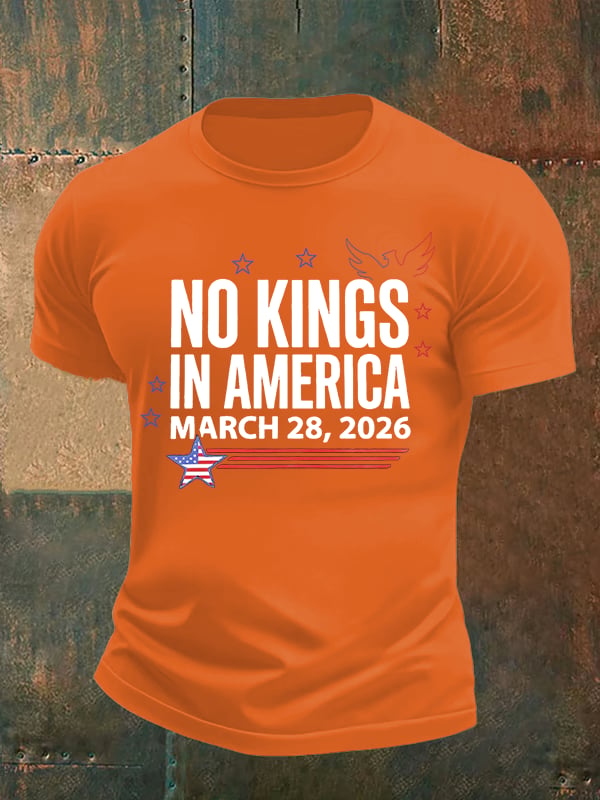 🔥Buy 3 Get 15% Off🔥Men's NO KINGS IN AMERICA Print T-Shirt