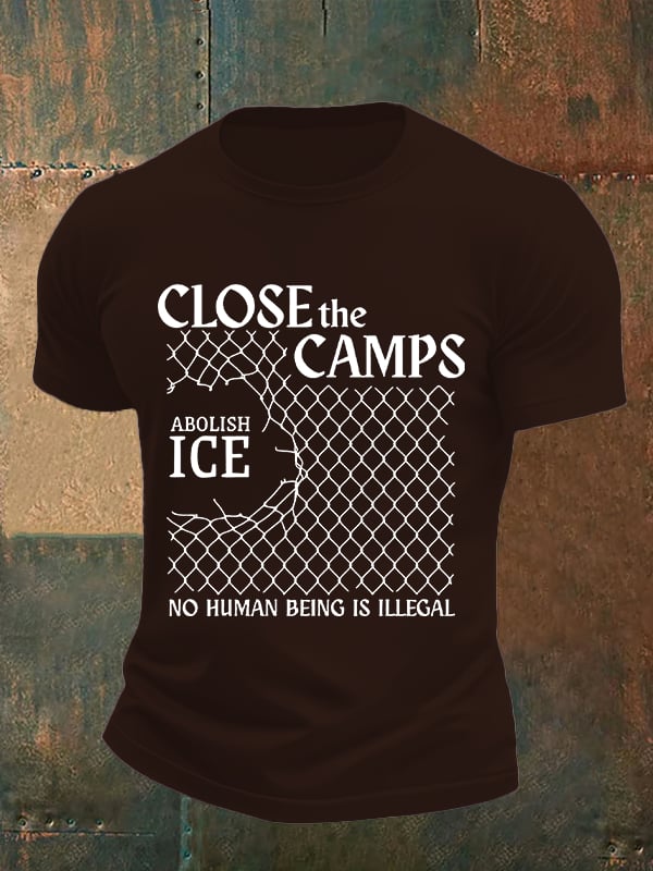Men's Abolish ICE Close The Camps Print T-Shirt