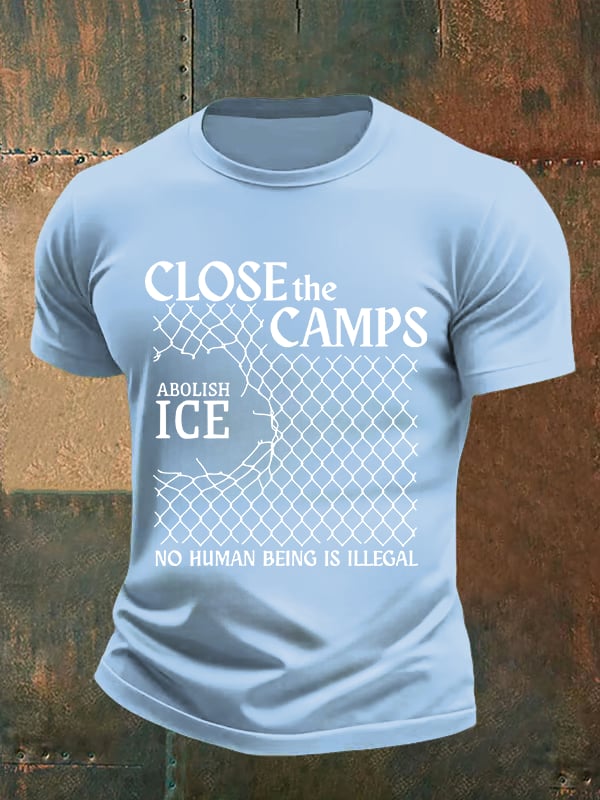 Men's Abolish ICE Close The Camps Print T-Shirt