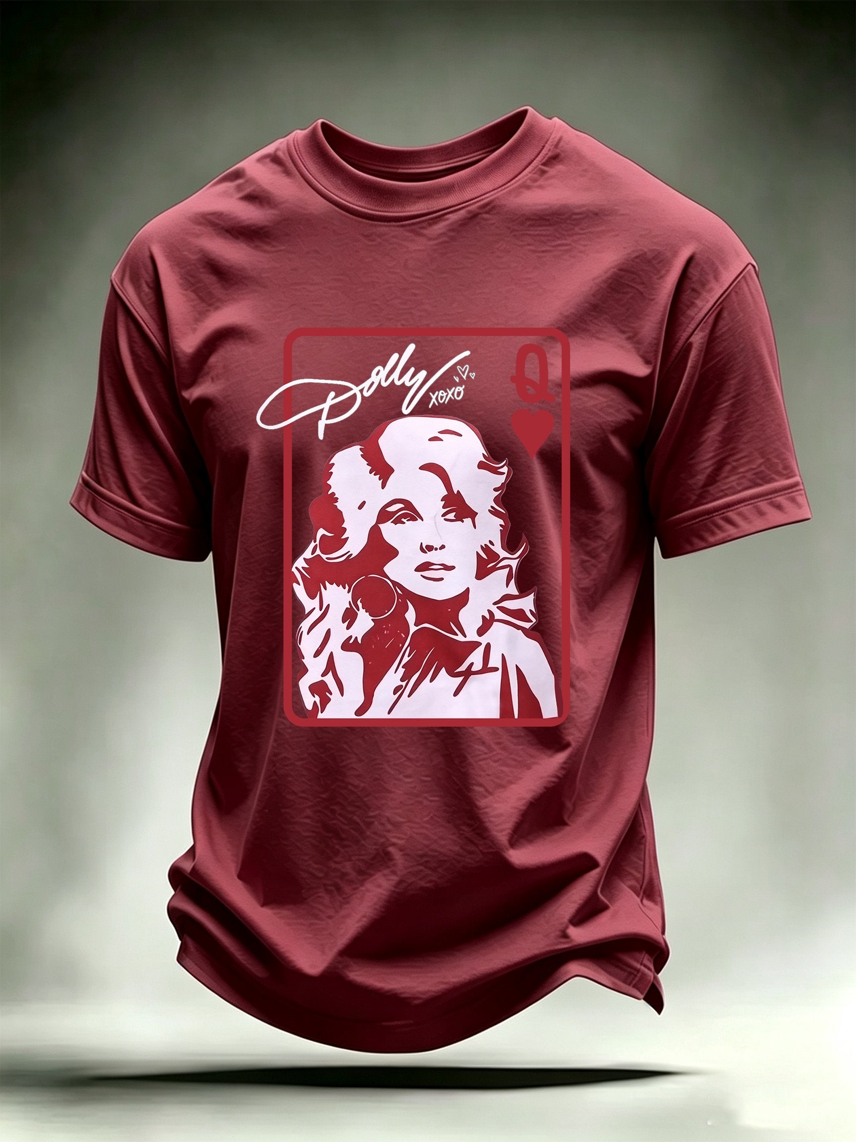 Men's Queen of Hearts Shirt Country Music Graphic Print T-Shirt