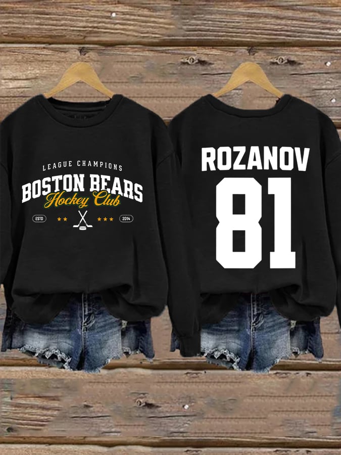 Women's Hockey Romance Print Casual Sweatshirt