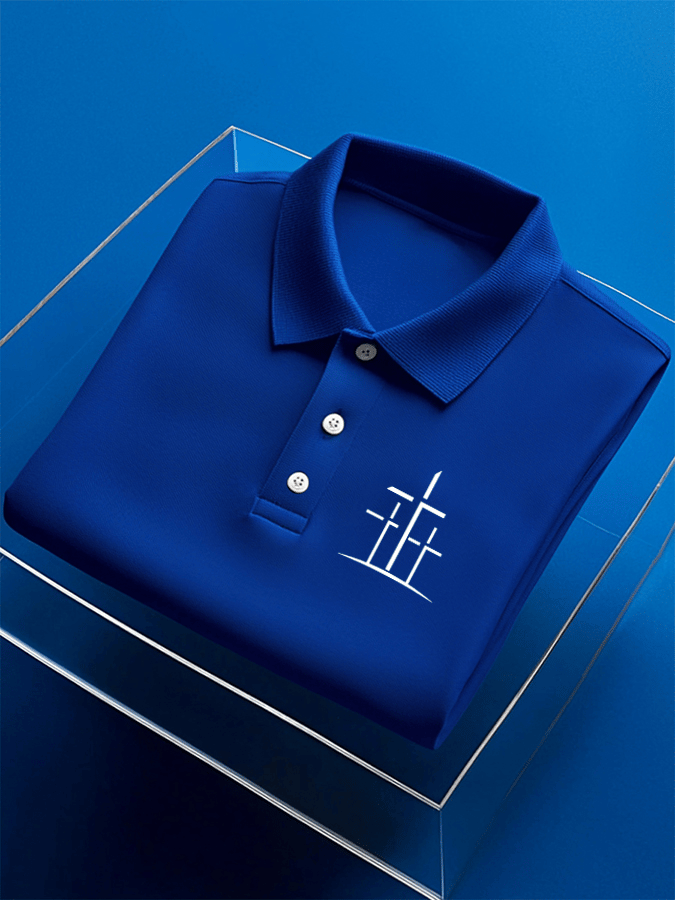 Men's Faith Printed Casual Polo Shirt