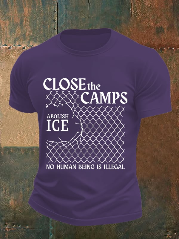 Men's Abolish ICE Close The Camps Print T-Shirt