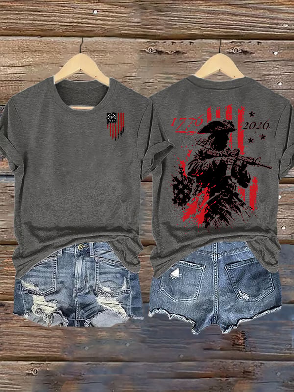 Women's 250th Anniversary Distressed American Flag 2-sided Shirt