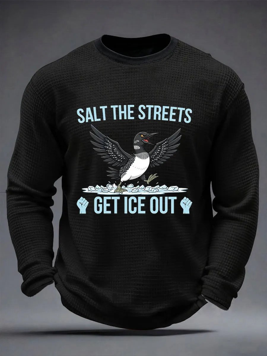 Men's Salt The Streets Get ICE Out Printed Casual Top