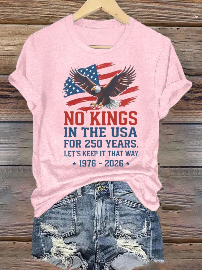 🔥Buy 3 Get 15% Off🔥Women's No Kings USA Patriotic Tee ,250 Years of Democracy printed T-shirt