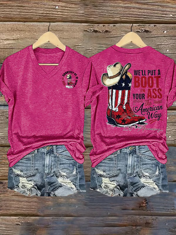 Women's WE'LL PUT A BOOT Print T-Shirt