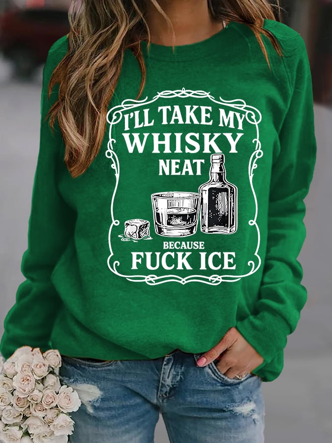 Women's Whiskey F*ck ICE Abolish ICE Printed Sweatshirt