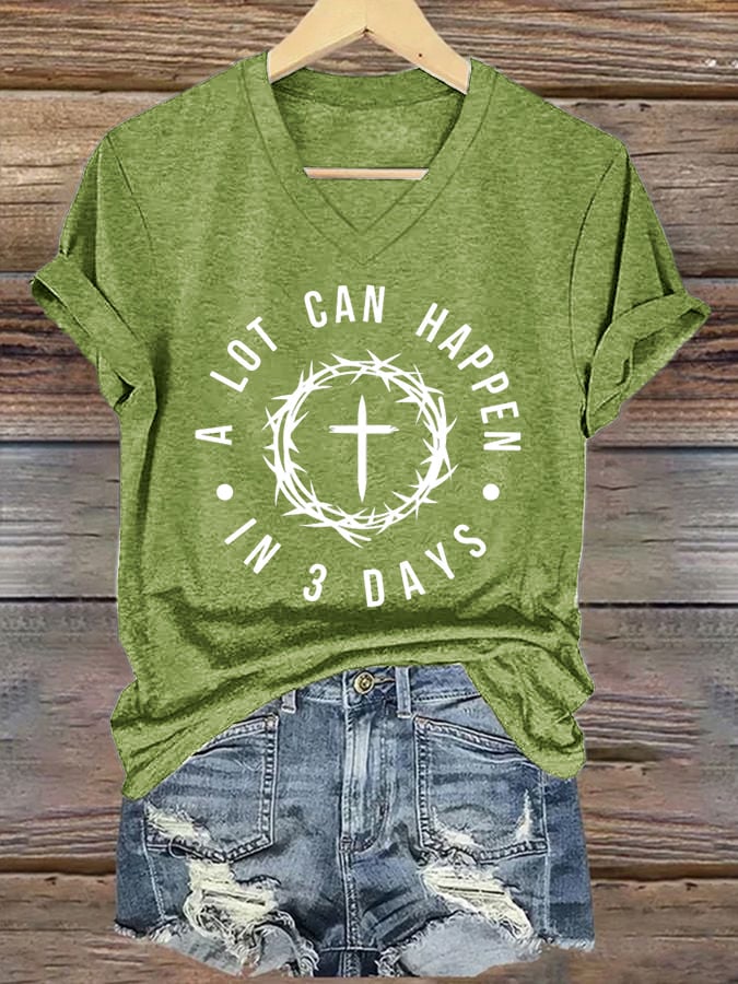 🔥Hot Sale Picks 🔥Women's A Lot Can Happen In 3 Days Print T-Shirt