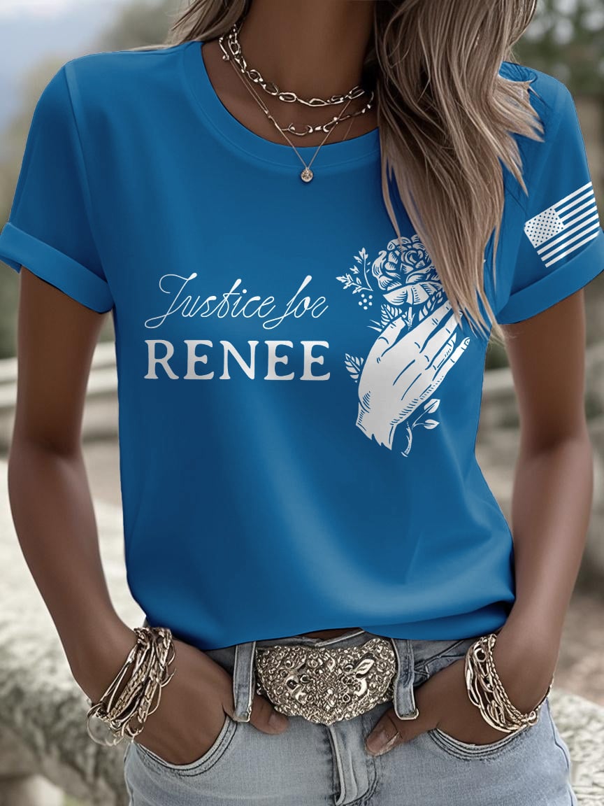 Retro Justice For Renee Print T-Shirt