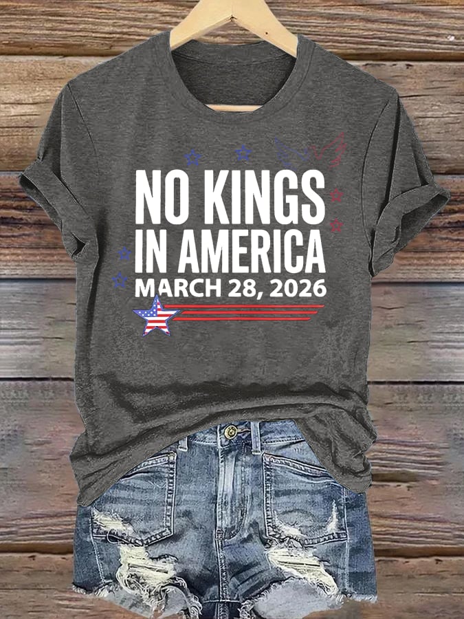 🔥Buy 3 Get 15% Off🔥Women's NO KINGS IN AMERICA Print T-Shirt