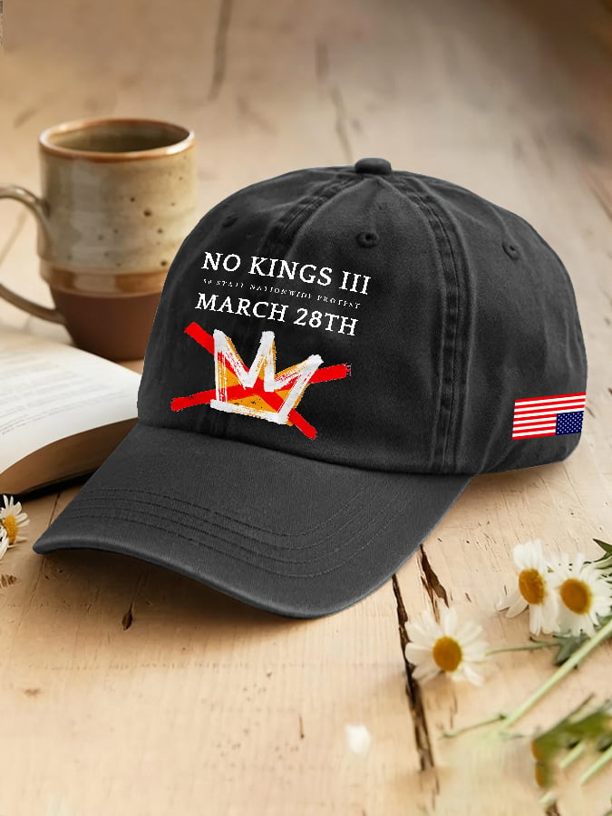 🔥Buy 3 Get 15% Off🔥Retro No Kings III 50 State Nationwide Protest March 28th Print Baseball Cap
