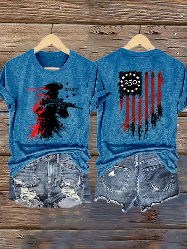 Women's 250 YEARS Round-neck Printed T-Shirt
