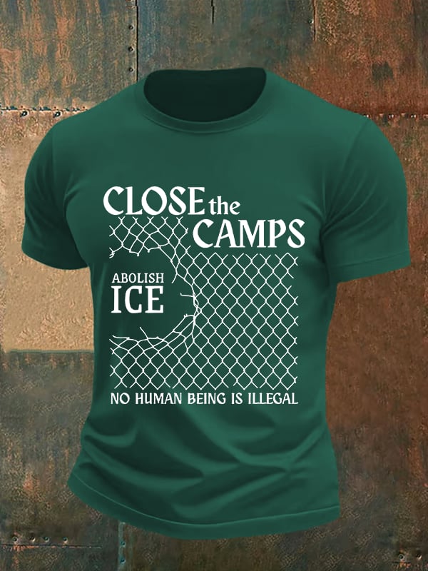 Men's Abolish ICE Close The Camps Print T-Shirt