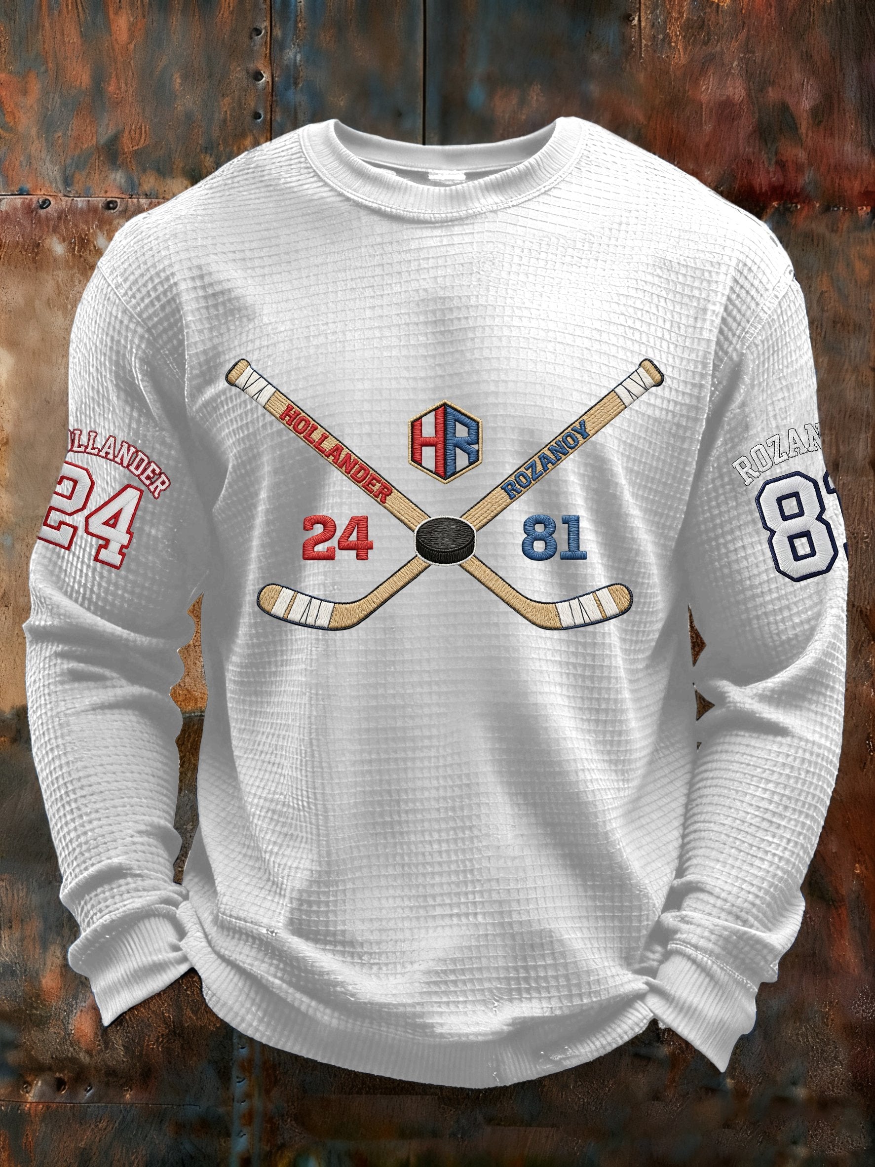 Men's Retro Hockey Printed Casual Long-Sleeved Top