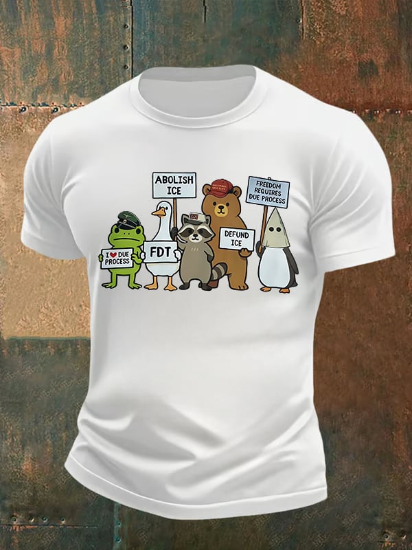 Men's FDT Cartoon animals printed T-shirt