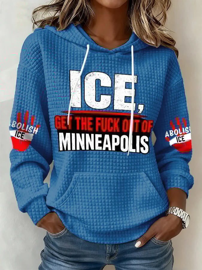 Retro Ice Get The Fuck Out Of Minneapolis Print Hoodie