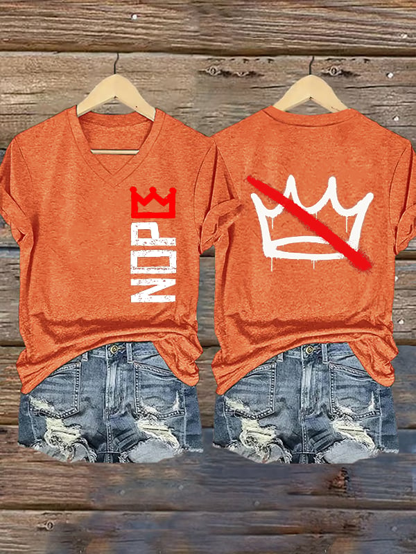 🔥Buy 3 Get 15% Off🔥Women's Nope, No Kings In America Print T-shirt