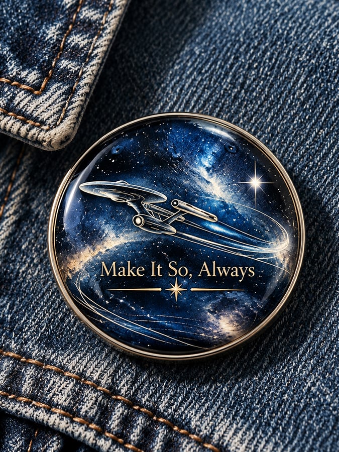 Unisex Retro Live Long And Prosper Pin-Back Button