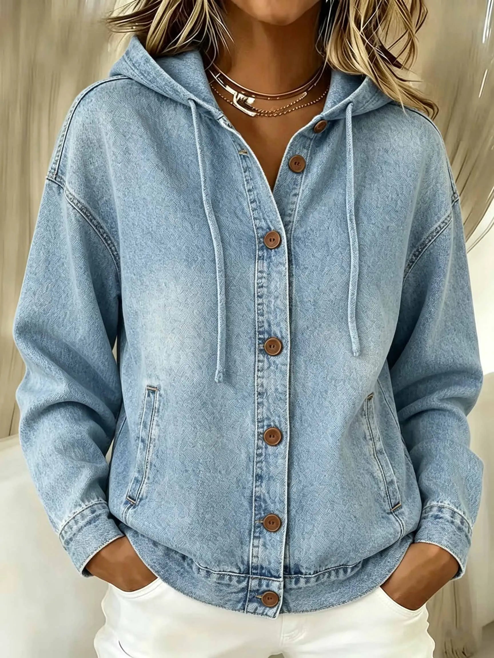 New Arrivalš„ Effortless Chic Hooded Denim Jacket