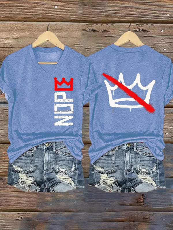 🔥Buy 3 Get 15% Off🔥Women's Nope, No Kings In America Print T-shirt