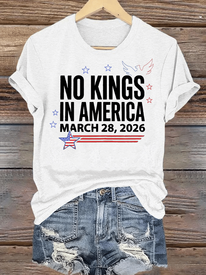 🔥Buy 3 Get 15% Off🔥Women's NO KINGS IN AMERICA Print T-Shirt