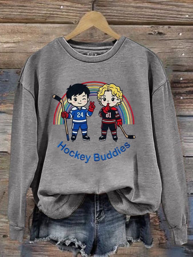 Women's Hockey Romance Print Casual Sweatshirt