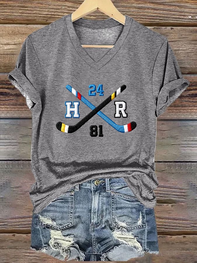 Women's Hockey Romance Print T-Shirt