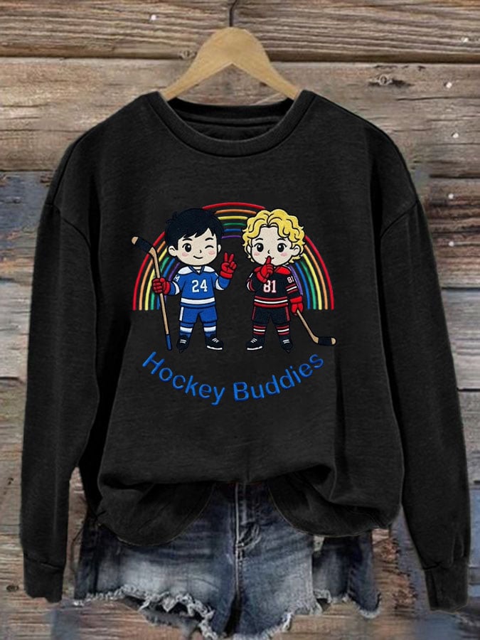 Women's Hockey Romance Print Casual Sweatshirt