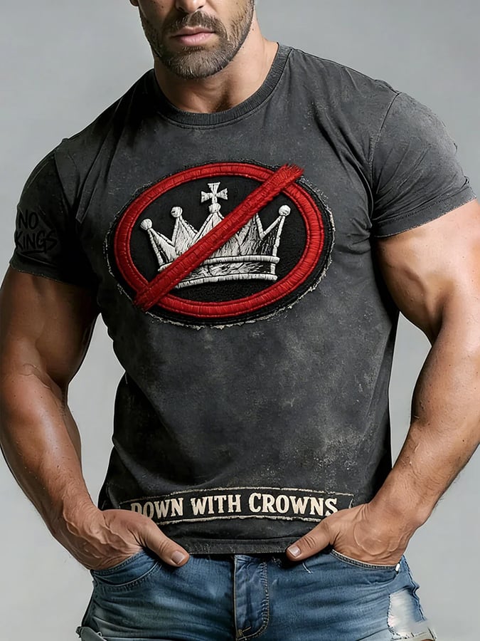 🔥Buy 3 Get 15% Off🔥Men's Retro No Kings III 50 State Nationwide Protest March 28th Print T-Shirt