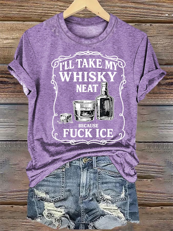Women's Whiskey F*ck ICE Abolish ICE Print T-Shirt