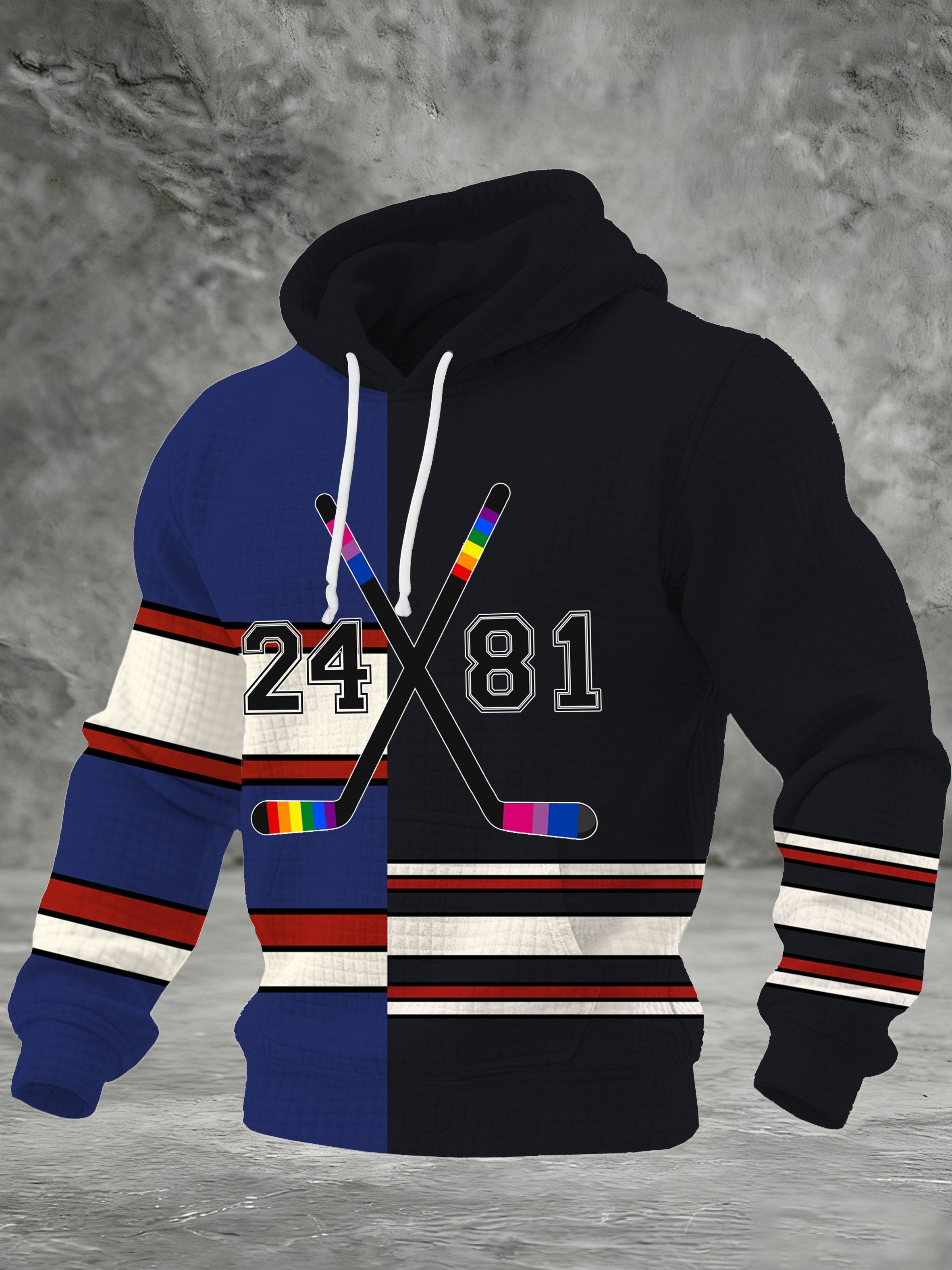 Men's Hockey Printed Casual Hoodie