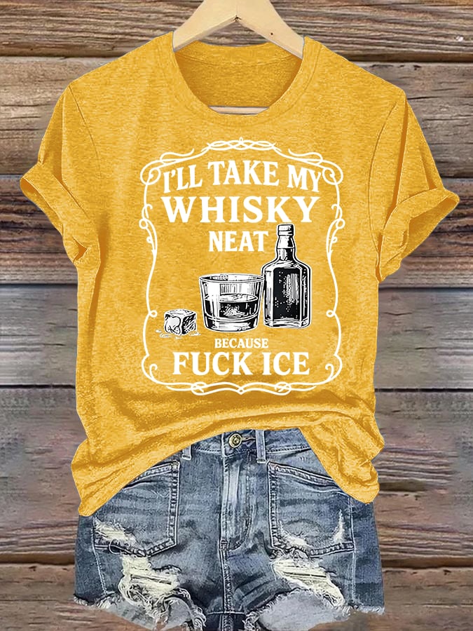 Women's Whiskey F*ck ICE Abolish ICE Print T-Shirt