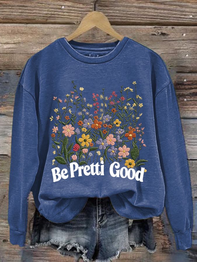 Women's Casual FDT Printed Long-Sleeve Sweatshirt