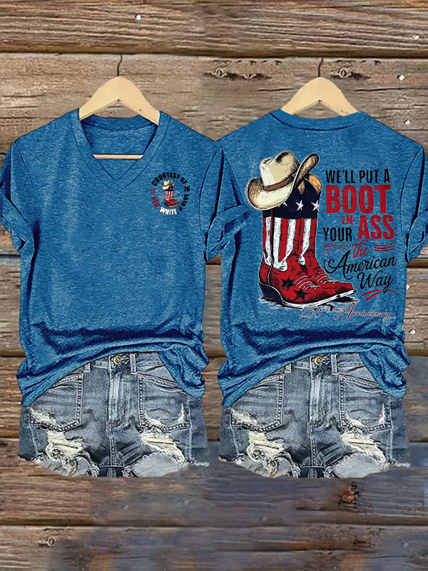 Women's WE'LL PUT A BOOT Print T-Shirt